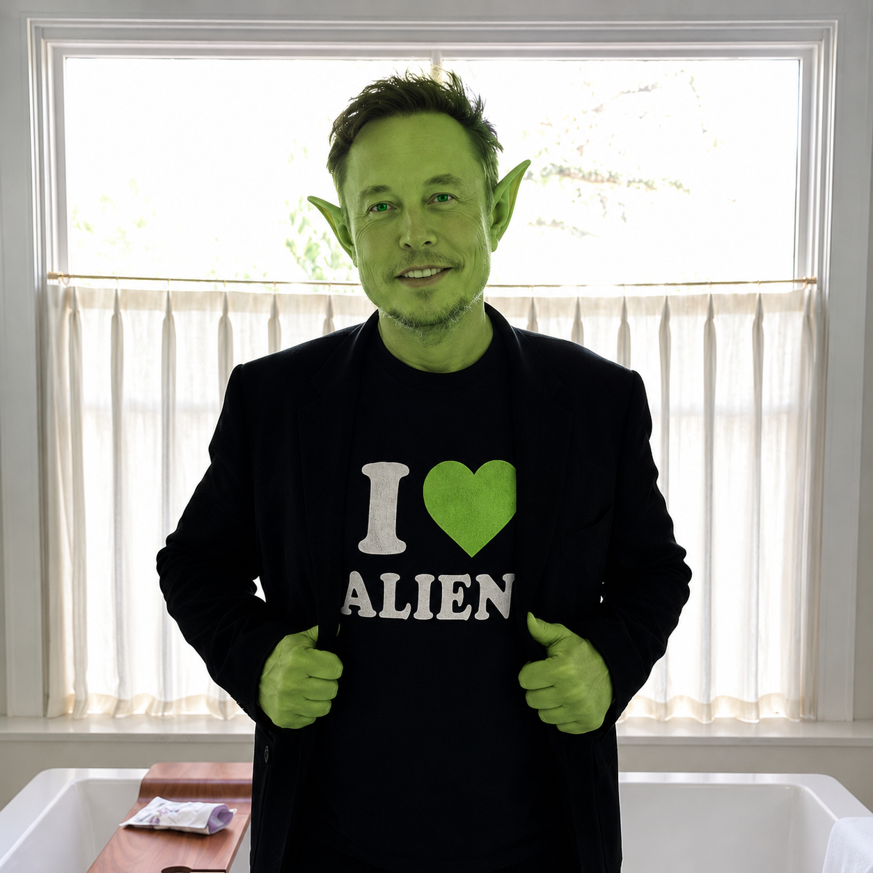 ILON9 alien mugshot meme artwork